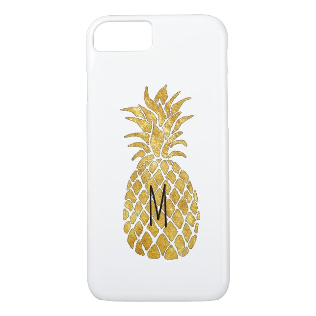Coques Case-Mate iPhone ananas monogramme personnalisé (Dos)