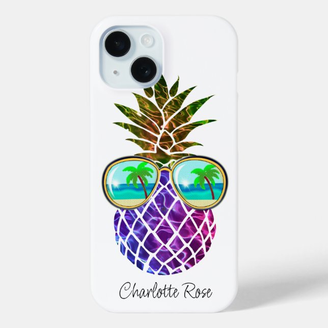 Coques Case-Mate iPhone Ananas rose violet tropical (Verso)