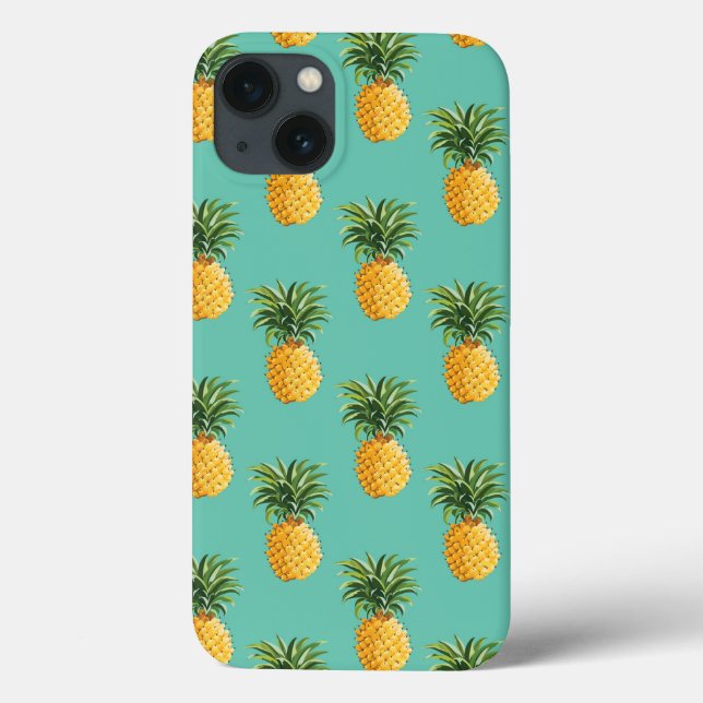 Coques Case-Mate iPhone Ananas Tropical Sur Turquoise (Verso)