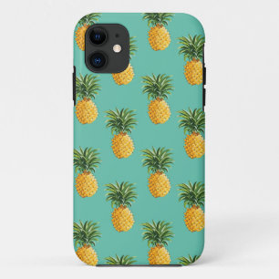 Coques Pour iPhone Ananas Tropical Sur Turquoise