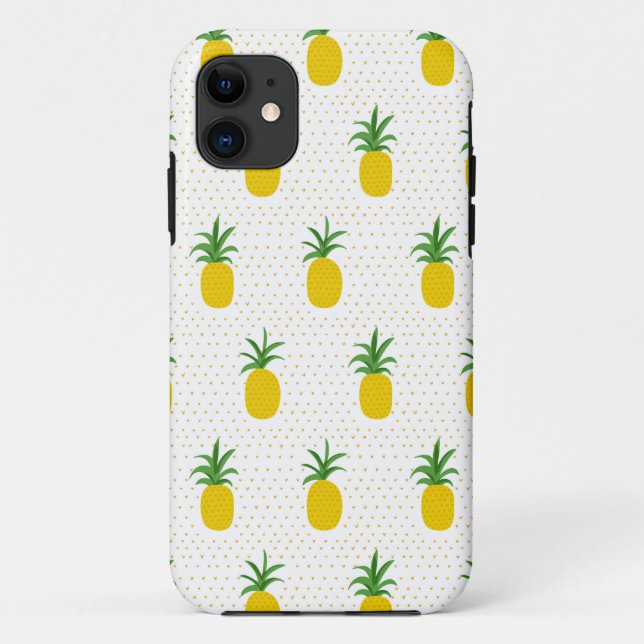 Coques Case-Mate iPhone Ananas tropicaux d'or (Dos)