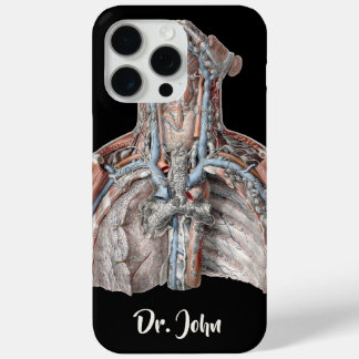 Coque iPhone 15 Pro Max Anatomie humaine vintage gorge, cou, poitrine, côt