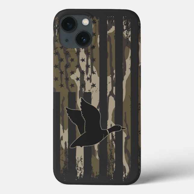 Coques Case-Mate iPhone Ancien Camo Chasse au canard American USA Drapeau (Verso)