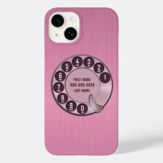 Coque Pour iPhone 14 Ancien Rotary de l'école Téléphone rose