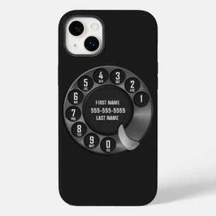 Coque Pour iPhone 14 Plus Ancien Rotary Téléphone Noir