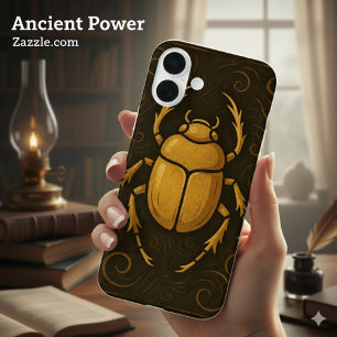 Coque Pour iPhone 16 Plus Ancien Scarab Divin Mystique Noir Or