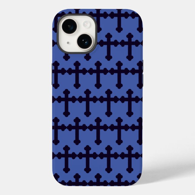 Coques Case-Mate iPhone Ancienne croix chrétienne violette (Verso)