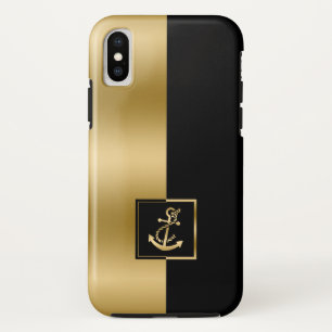 Case-Mate iPhone Case Ancrage de bateau en or noir et or à écran partagé