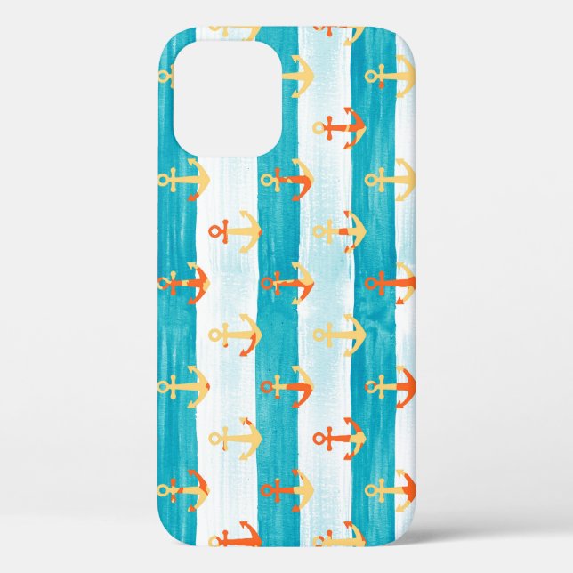 Coques Case-Mate iPhone Ancrages Abstraits : motif à bande aquarelle. (Verso)