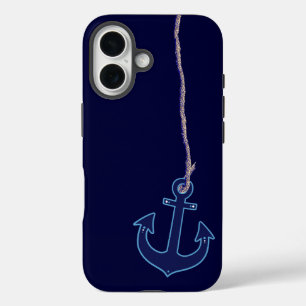 Coques iPhone 16 ancre bleu marine
