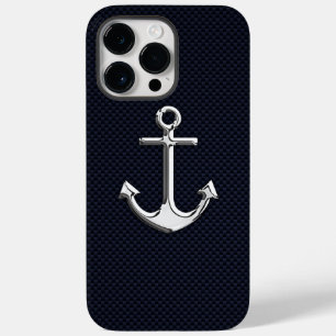 Coques Pour iPhone Ancre Chrome nautique sur l'impression de fibre de