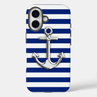Ancre Chrome sur Décor bleu marine