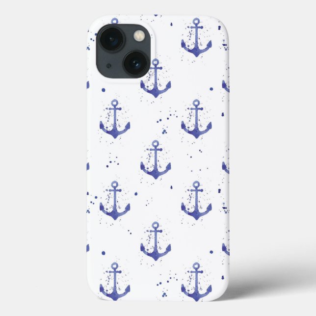 Coques Case-Mate iPhone Ancre d'aquarelle Motif 2 (Verso)