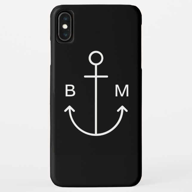 Coques Case-Mate iPhone Ancre de bateau monogramme nautique (Dos)