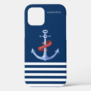 Case-Mate iPhone Case Ancre de l'esprit nautique, bleu marine