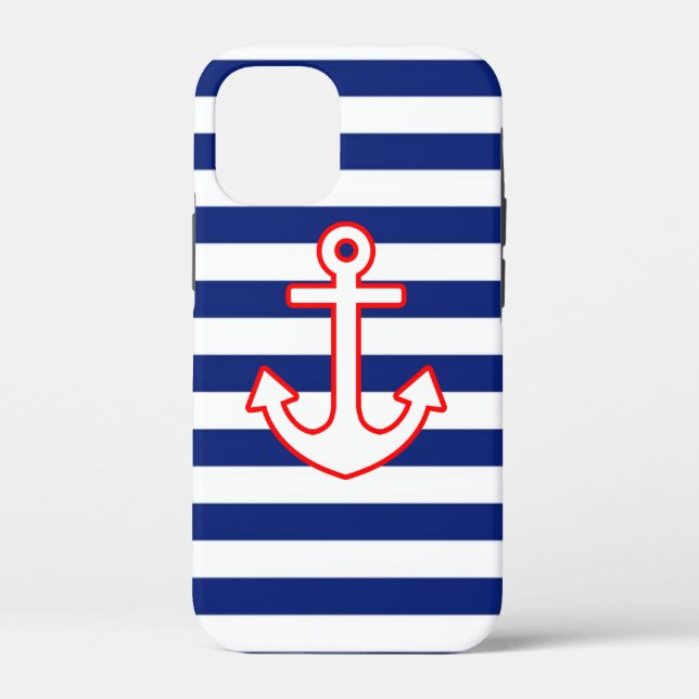 Coques Case-Mate iPhone Ancre de style nautique sur les bandes (Verso)