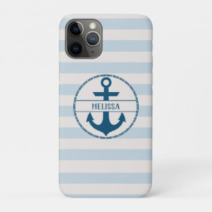 Case-Mate iPhone Case Ancre nautique Bleu Blanc Personnalisé