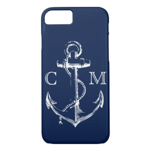 Case-Mate iPhone Case Ancre nautique décoré d'un monogramme de croquis