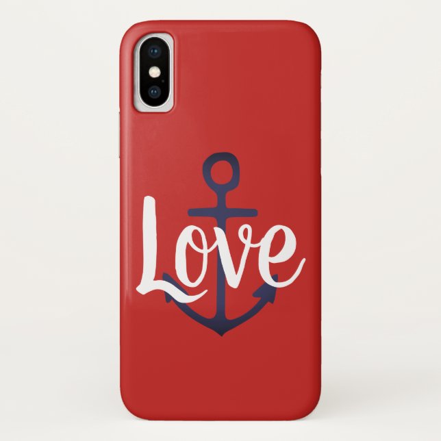 Coques Case-Mate iPhone Ancre nautique + script LOVE | (Dos)