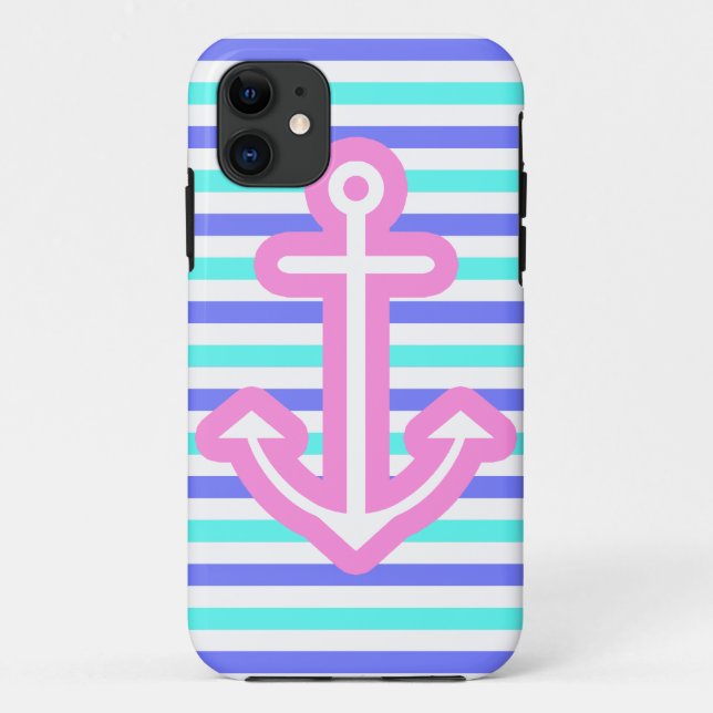 Coques Case-Mate iPhone Ancre rose nautique multi (Dos)