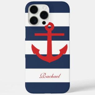 Coques iPhone 16 Pro Max Ancres blanches bleues et rouges Aweigh