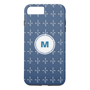 Coque Case-Mate Pour iPhone Ancres Bleu Marine Motif Monogramme
