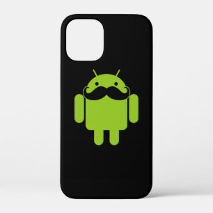 Etui iPhone Case-Mate Android Robot Icon Mustache sur noir