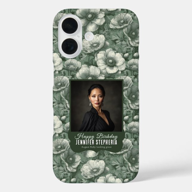 Coques Case-Mate iPhone Anémones Vertes Cadeau d'anniversaire 10 ans Éléga (Verso)