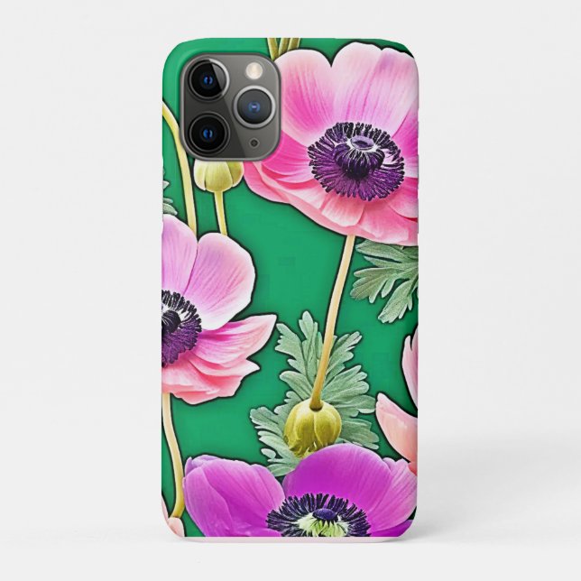 Coques Case-Mate iPhone Anémones violets roses (Dos)