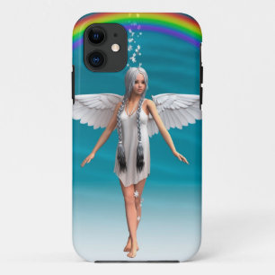 Etui iPhone Case-Mate Ange blanc sous l'arc-en-ciel