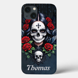 Case-Mate iPhone Case Ange crâne sucre avec Roses.