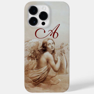 Coque Case-Mate iPhone ANGE JOUER LYRA SUR LES NUAGES monogramme marron