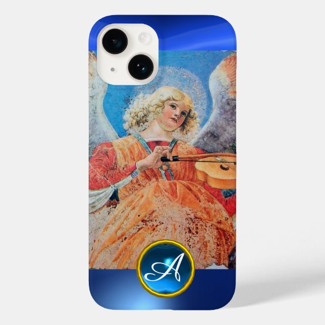 Coques Case-Mate iPhone ANGE MUSICAL, Sapphire Bleu Monogramme (Verso)