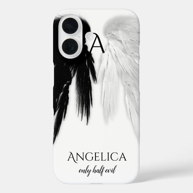 Coques Case-Mate iPhone ANGEL AILES 'Seulement demi-mal' Monogramme drôle (Verso)
