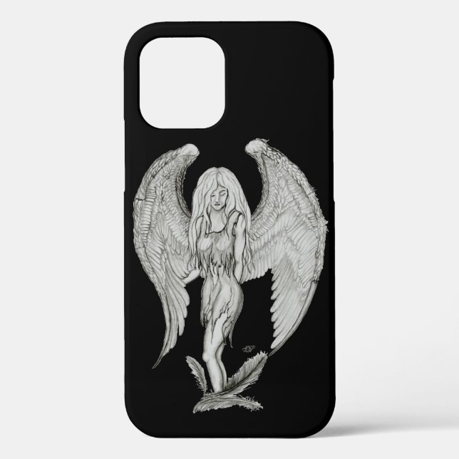 Coques Case-Mate iPhone Angel - Design noir et blanc (Verso)