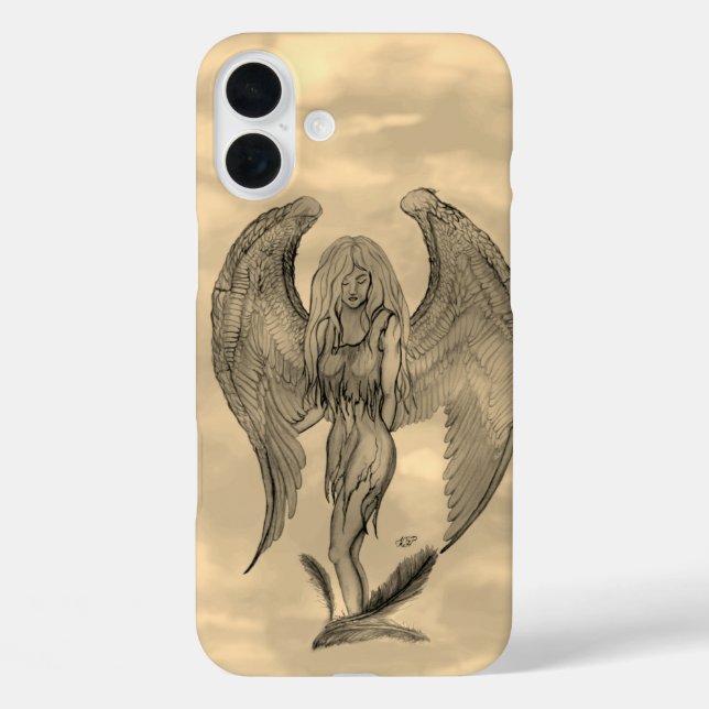 Coques Case-Mate iPhone Angel en style tatouage (Verso)