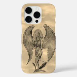 Coque iPhone 16 Pro Angel en style tatouage