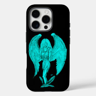 Coques iPhone 16 Pro Angel, Noir et Vert design
