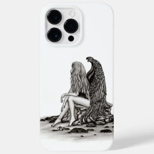 Coque Case-Mate iPhone Angel, perdu dans la pensée, noir et blanc Design