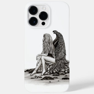 Coque Case-Mate iPhone Angel, perdu dans la pensée, noir et blanc Design