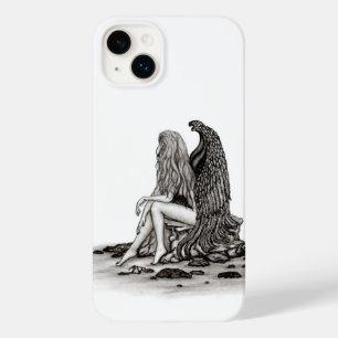 Coque Case-Mate iPhone Angel, perdu dans la pensée, noir et blanc Design