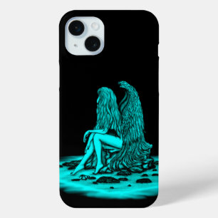 Coque Case-Mate iPhone Angel, perdu dans la pensée, noir et vert Design