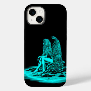 Coque Case-Mate iPhone Angel, perdu dans la pensée, noir et vert Design