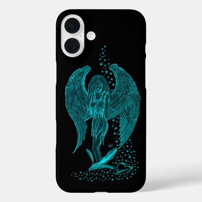 Coques Case-Mate iPhone Angel perdu en amour, noir et vert Design (Verso)