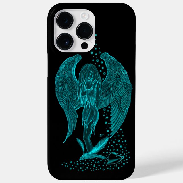 Coques Case-Mate iPhone Angel perdu en amour, noir et vert Design (Verso)