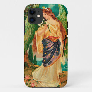 Coques Pour iPhone Angel tenant une branche florale