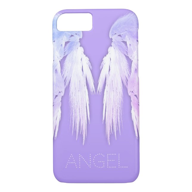 Coques Case-Mate iPhone ANGEL WINGS Fairy Purple Nom personnalisé (Dos)