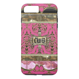 Coque iPhone 7 Plus AngelRhyse VII Plus Lark Élégant Monogramme Damas