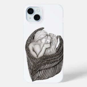 Coque Case-Mate iPhone Angels Kissing, noir et blanc Design