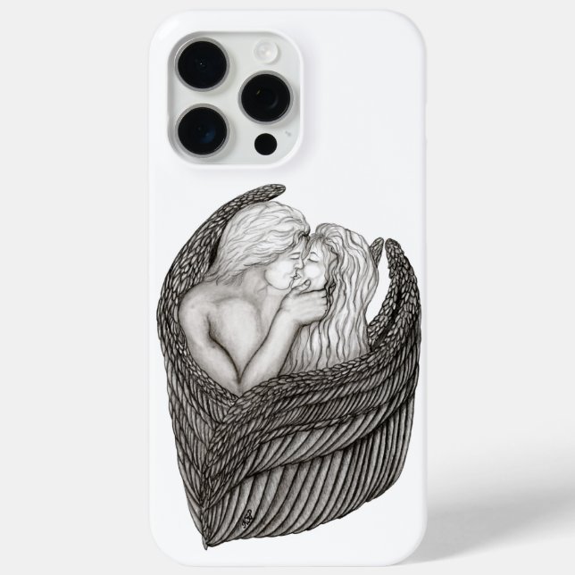 Coques Case-Mate iPhone Angels Kissing, noir et blanc Design (Verso)